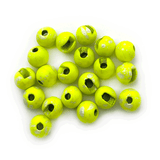 MFC Slotted Tungsten Beads 20 Pack Mottled Matte Chartreuse / 2.4mm (3/32") Beads, Eyes, Coneheads