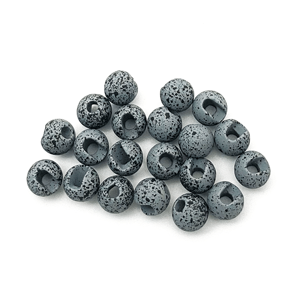 MFC Slotted Tungsten Beads 20 Pack Mottled Matte Gray / 2.4mm (3/32") Beads, Eyes, Coneheads