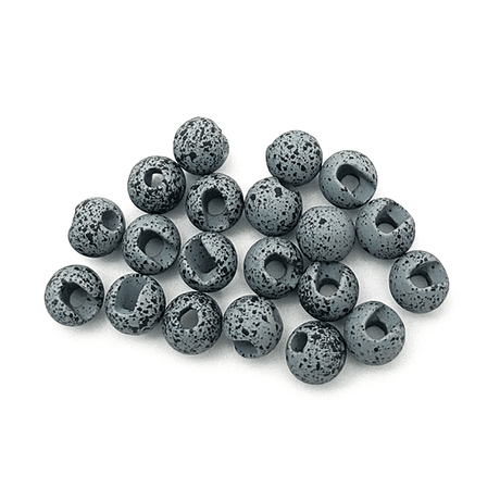 MFC Slotted Tungsten Beads 20 Pack Mottled Matte Gray / 2.4mm (3/32") Beads, Eyes, Coneheads