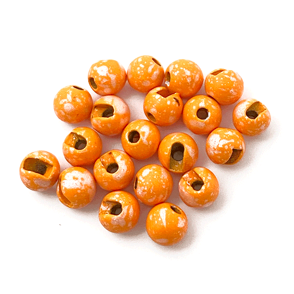 MFC Slotted Tungsten Beads 20 Pack Mottled Matte Light Orange / 2.4mm (3/32") Beads, Eyes, Coneheads