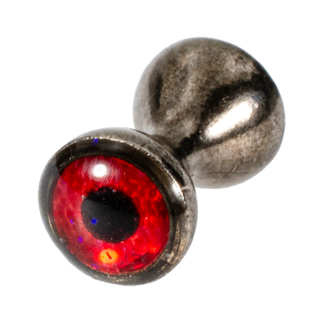 MFC Tungsten Sparkle Dumbbell Eyes Black Nickel/Sparkle Red / Large Beads, Eyes, Coneheads