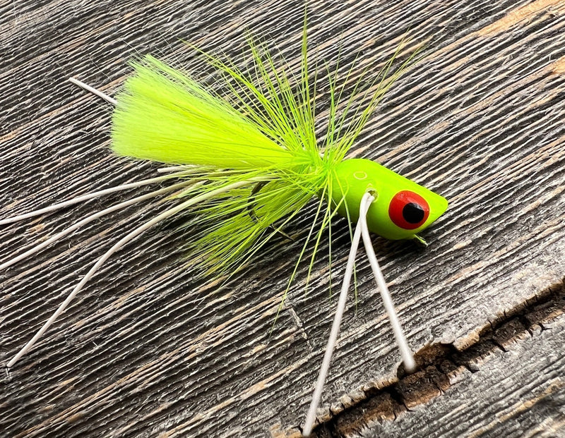Micro Popper 10 / Chartreuse Flies