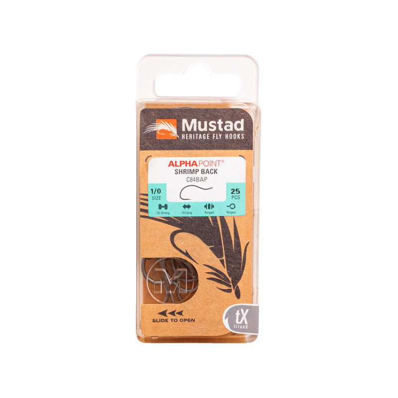 Mustad C84B Curved Back Shrimp Hook - 25 Pack 2/0