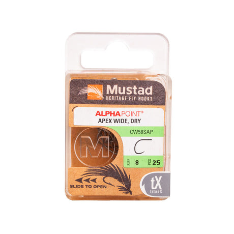 Mustad Curved Wide Gap Dry Fly Hook 1X Strong 2X Short Forged Straight TitanX 25 Pack Size 10 Hooks