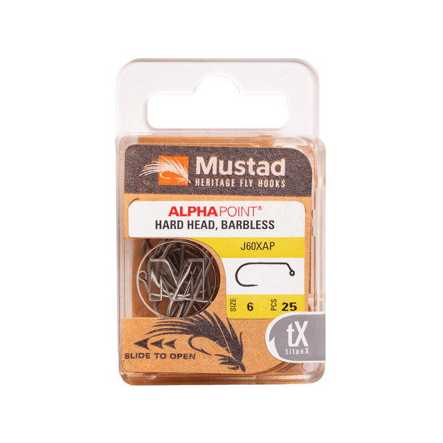 Mustad Nymph Jig Hook 1XH Forged 60 degree Eye Barbless TitanX 25 Pack Size 10 Hooks