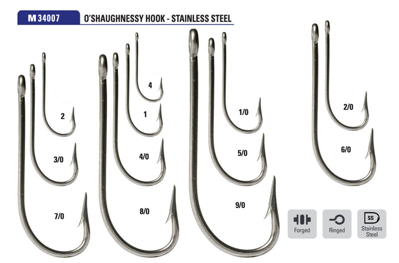 Mustad O'Shaughnessy Forged Stainless Steel Hook Hooks