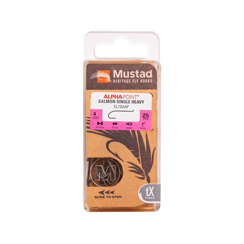 Mustad Salmon Single Fly Hook - 2X Strong - 25 Pack - SL73UAP