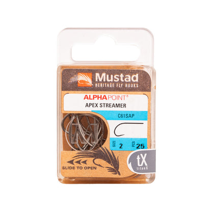 Mustad Streamer Hook 1X Strong 1X Long Forged Straight TitanX 25 Pack Size 1 Hooks