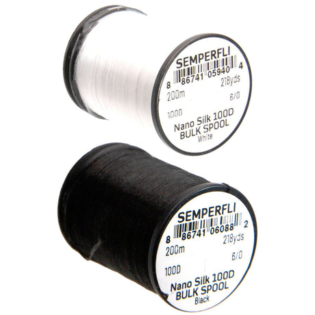 Nano Silk 100 Denier Predator 6/0 Bulk 200m Spool Black Threads