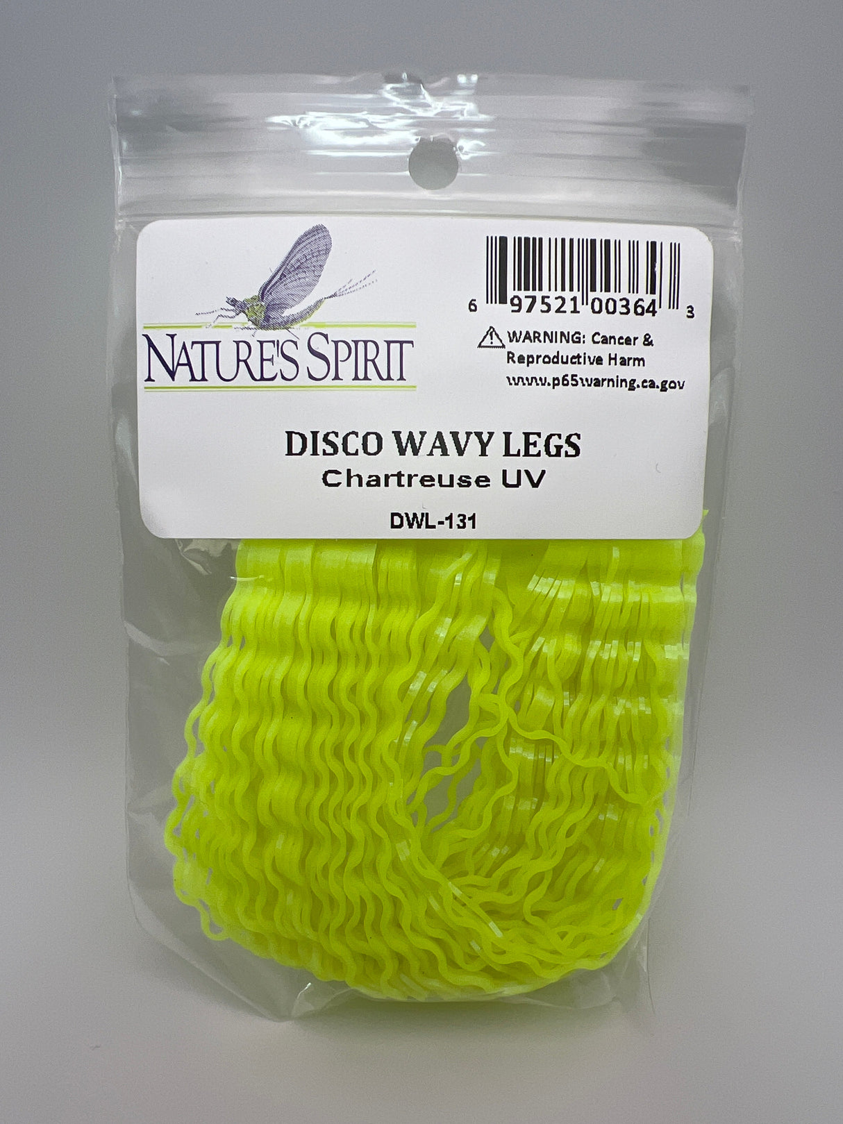 Nature's Spirit Disco Wavy Legs Chartreuse UV Rubber Legs
