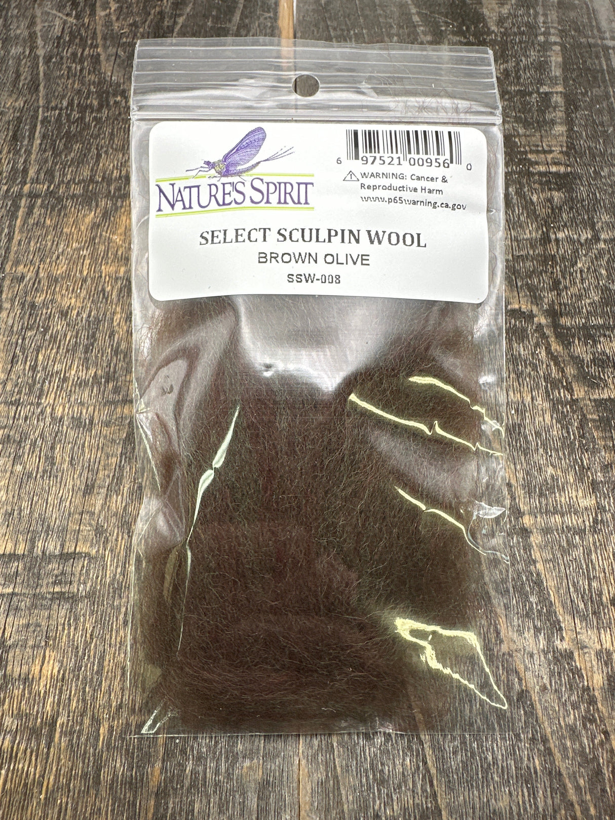 Nature's Spirit Select Sculpin Wool Brown Olive Hair, Fur