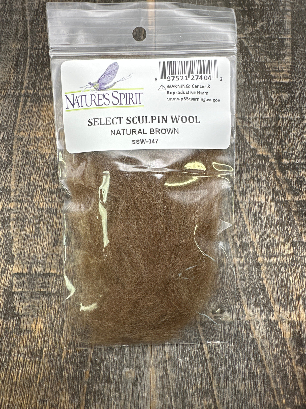 Nature's Spirit Select Sculpin Wool Natural Brown Hair, Fur