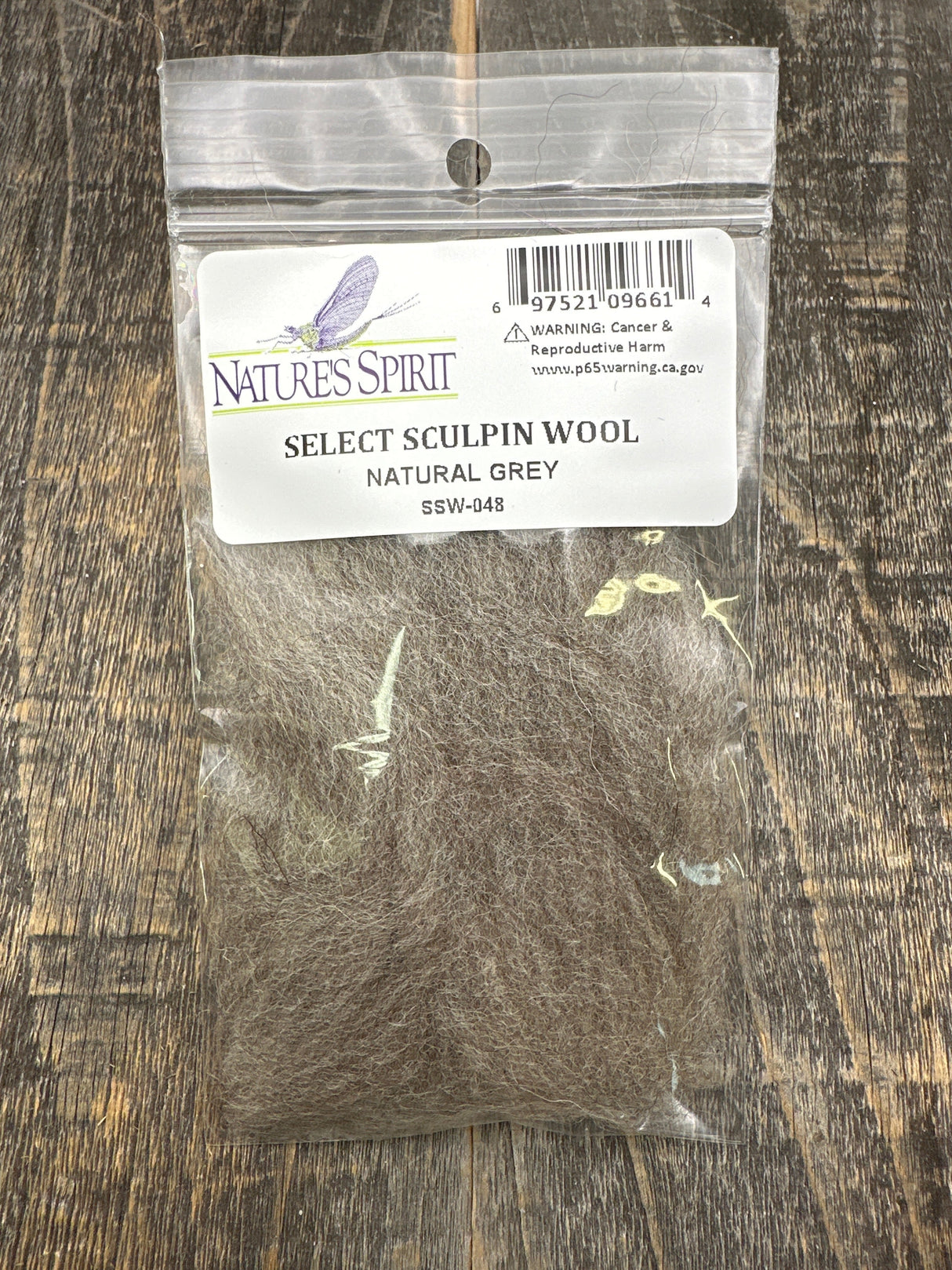 Nature's Spirit Select Sculpin Wool Natural Grey Hair, Fur