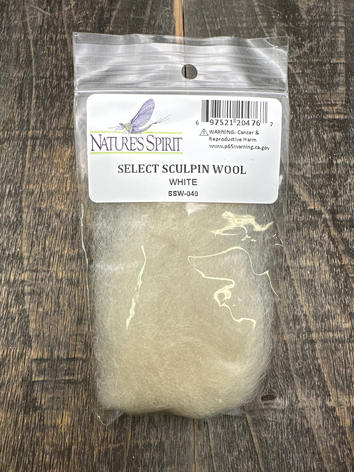 Nature's Spirit Select Sculpin Wool White Hair, Fur