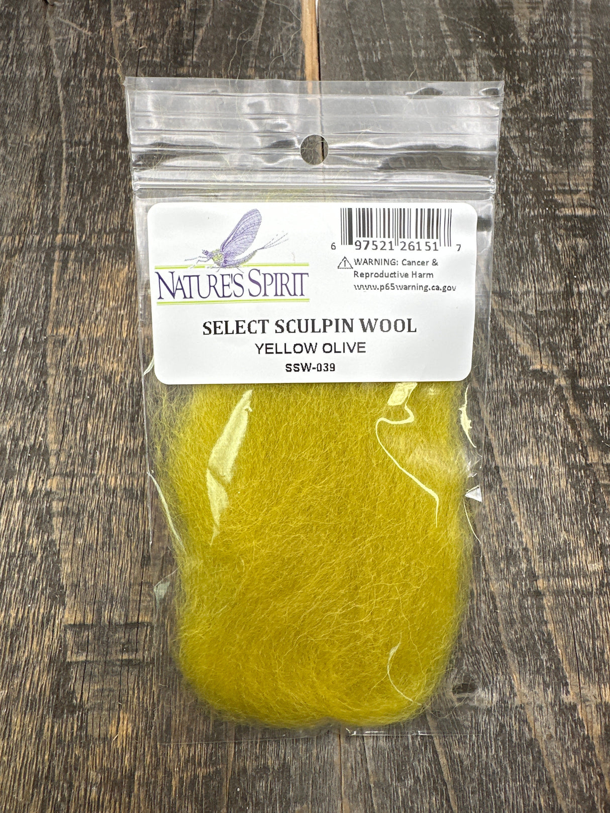 Nature's Spirit Select Sculpin Wool Yellow Olive Hair, Fur