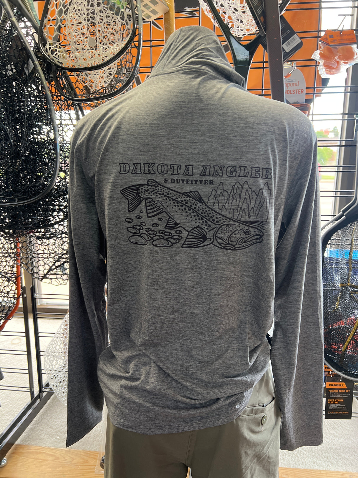 Patagonia Logo Men's Cap Cool Sun Hoodie Forge Grey - Black and White Design / S clothing