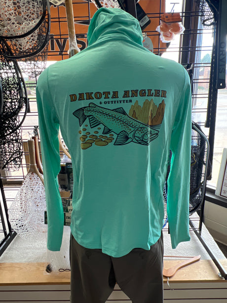 Patagonia Logo W's Cap Cool Sun Hoody - Color Design Aqua Stone - Color Print / S Clothing