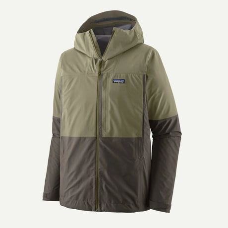 Patagonia M's Boulder Fork Rain Jacket Forge Grey w/River Rock Green / L Clothing