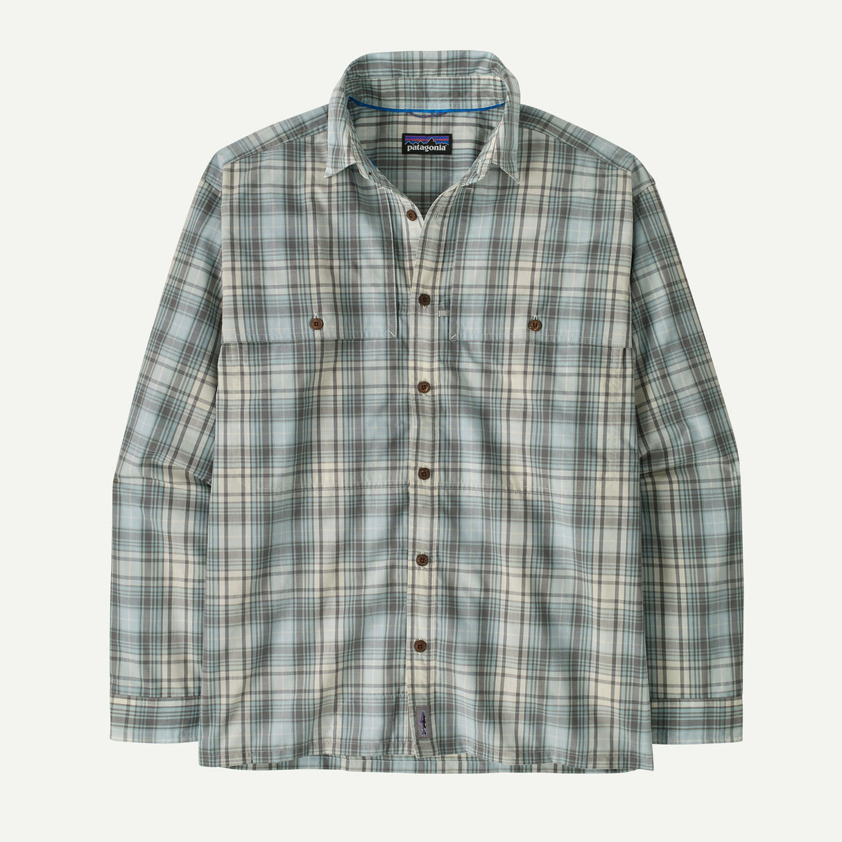 Patagonia M's L/S Island Hopper Shirt Longshore: Dyno White / M Clothing