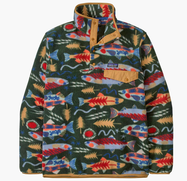 Patagonia M's Lightweight Synch Snap-T Pullover Salmon Energy: Old Growth Green / M Clothing