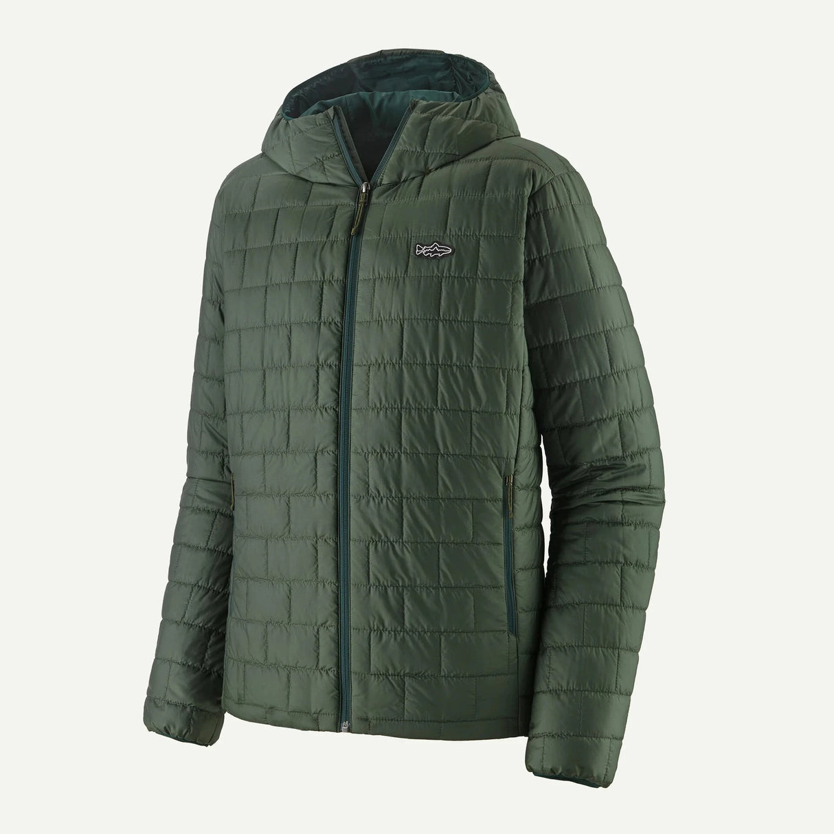 Patagonia M's Nano Puff Fitz Roy Trout Hoody Old Growth Green / L Clothing