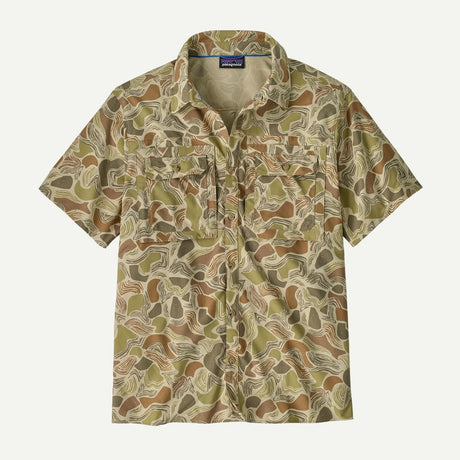 Patagonia M's S/S Self Guided Sun Shirt Coastal Edge: Weathered Stone / M Clothing