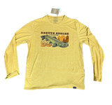 Patagonia Men's Cap Cool Daily Shirt -Logo Beeswax Tan- Pufferfish Gold X-Dye / M / LS Clothing