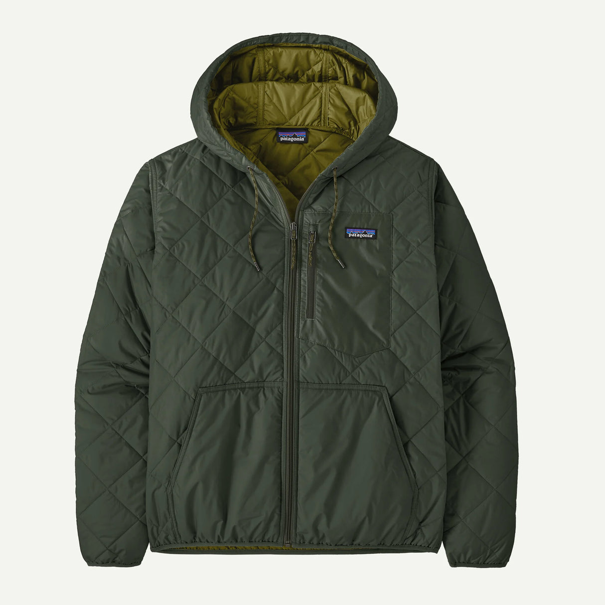 Patagonia Men's Diamond Quilted Bomber Hoody Old Growth Green / M Clothing