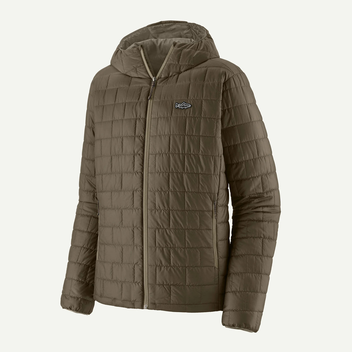 Patagonia Men's Nano Puff Fitz Roy Trout Hoody Basin Green / S Outerwear