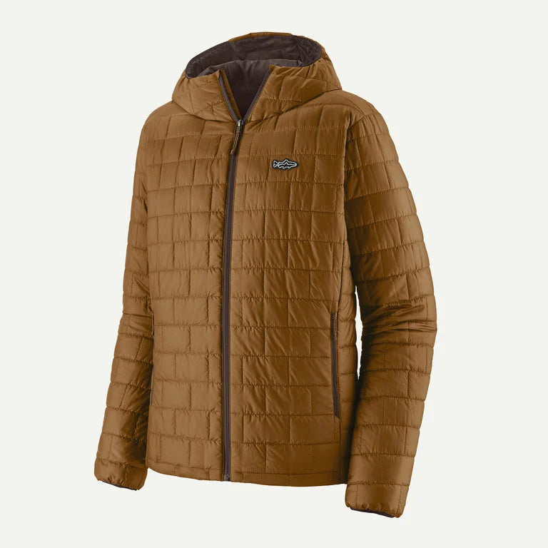Patagonia Men's Nano Puff Fitz Roy Trout Hoody Wolf Brown / S Outerwear
