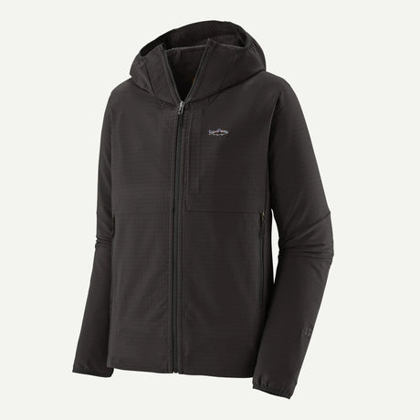 Patagonia Men's R1 TechFace Fitz Roy Trout Hoody Black / S Clothing
