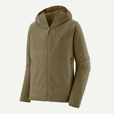 Patagonia Men's R1 TechFace Fitz Roy Trout Hoody Dark Ash / S Clothing