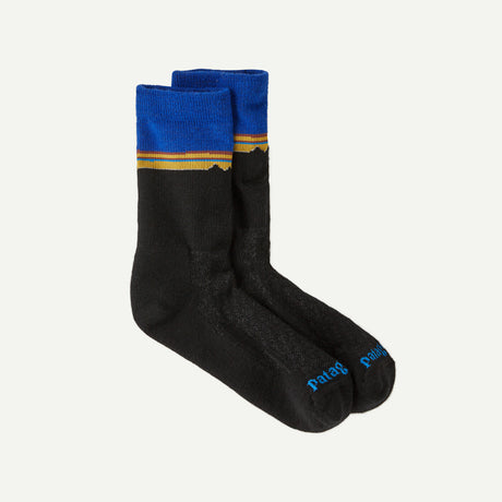 Patagonia Merino Wool Blend Crew Socks Classic Fitz Roy: Viking Blue / M Hats, Gloves, Socks, Belts