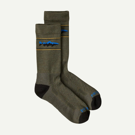 Patagonia Merino Wool Blend Crew Socks M / Mountain Trout: Basin Green Hats, Gloves, Socks, Belts