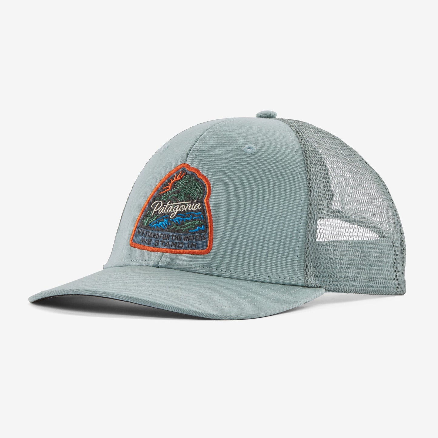 Patagonia Take a Stand Trucker Hat Bayou Badge: Thermal Blue Hats, Gloves, Socks, Belts