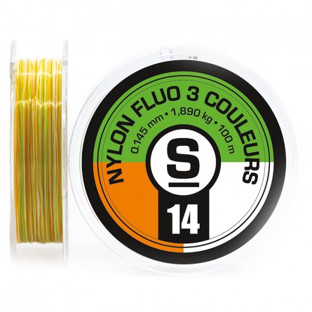 Pierre Sempe Nylon Leader Material Multi Color Green/White/Orange / .14 mm Leaders & Tippet