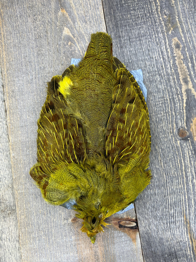 Select Complete Partridge Skin Dyed Light Olive Partridge Feathers