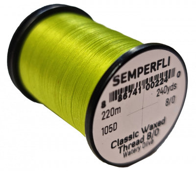 Semperfli Classic Waxed Thread 8/0 Watery Olive Threads