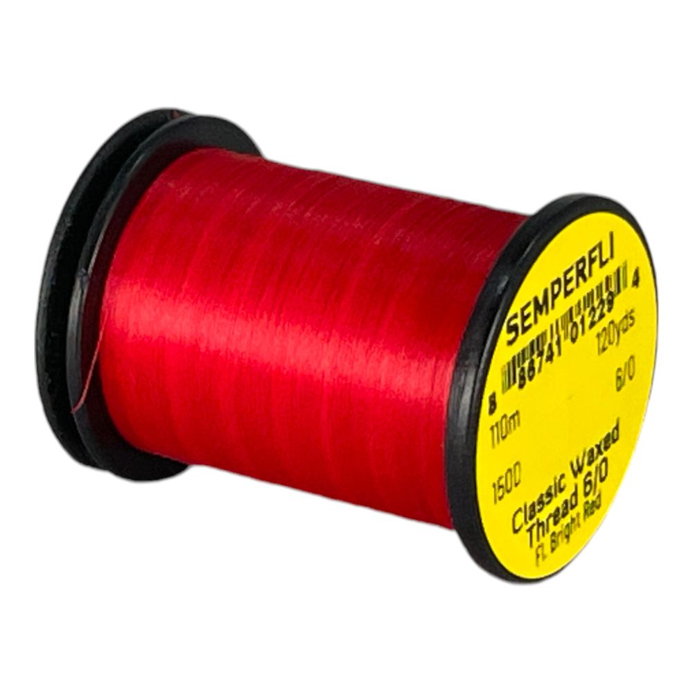 Semperfli Classic Waxed Threads 110m 6/0 150D Fl Bright Red Waxed Thread 110m 6/0