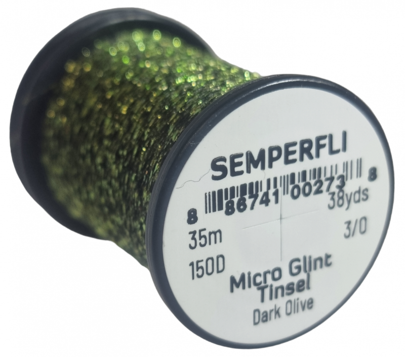 Semperfli Micro Glint Tinsel Dark Olive Wires, Tinsels