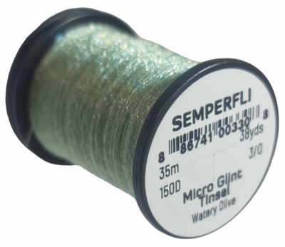 Semperfli Micro Glint Tinsel Watery Olive Wires, Tinsels