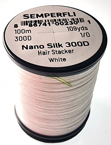 Semperfli Nano Silk 300D Hair Stacker 1/0 White Threads