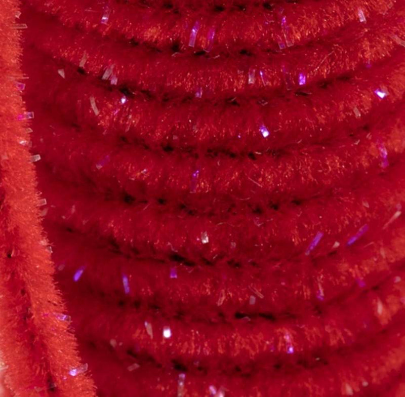Semperfli Worm Chenille Fl Red / Sparkle Chenilles, Body Materials