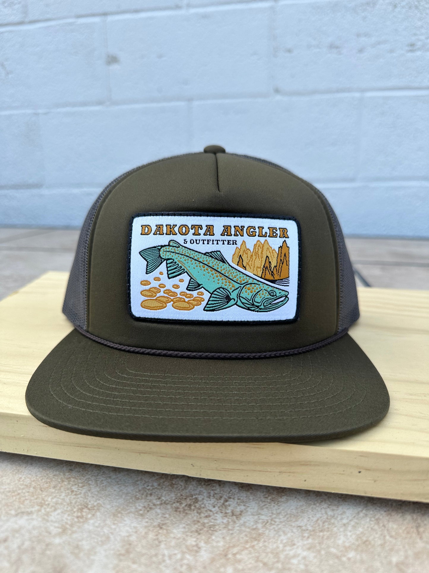 Shop Logo Patch Foam Trucker Cap Moss Green/Greyish Brown Hats, Gloves, Socks, Belts