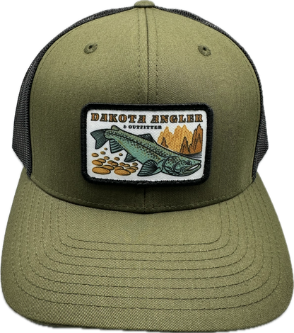 Shop Logo Patch Trucker Cap (C12-CTM) Moss Green/Black Hats, Gloves, Socks, Belts