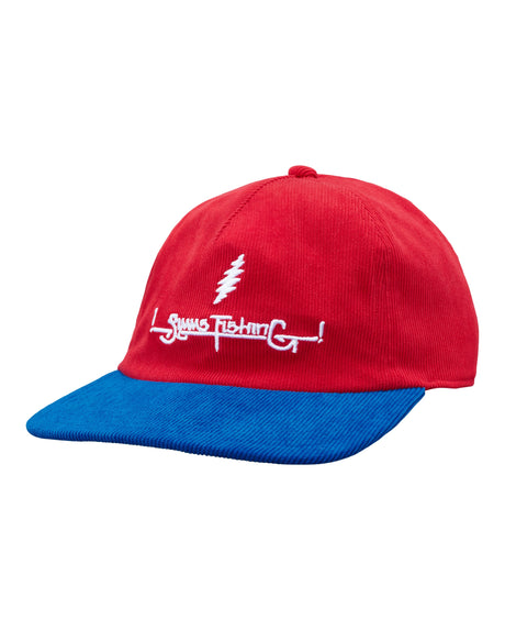 Simms Double Haul Cap - Corduroy - Grateful Dead Lightning Script - Red Clothing