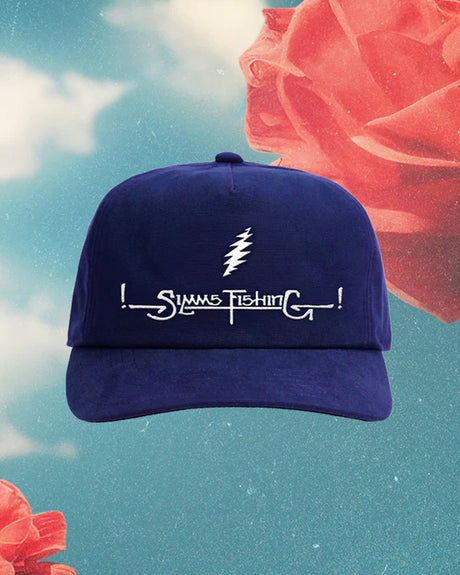 Simms Double Haul Cap - Grateful Dead Lightning Script - Navy Clothing