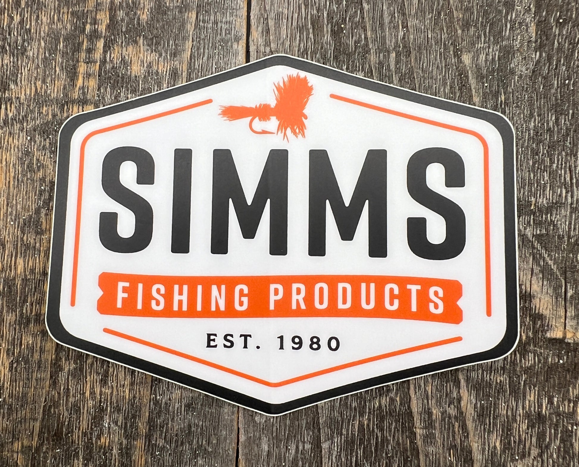 Simms Fly Patch Sticker White Stickers