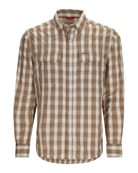 Simms M's Big Sky LS Shirt Driftwood Plaid / L Sportswear