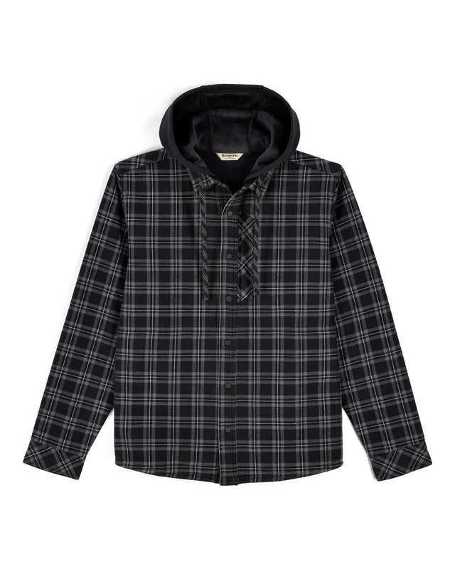 Simms M's Coldweather Hooded Shacket Wakemup Plaid: Black / M Sportswear